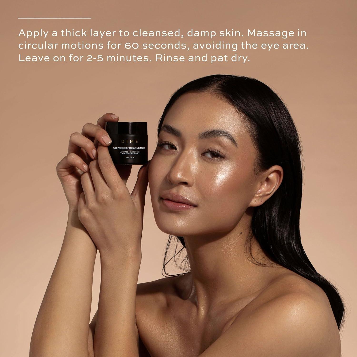 imageDIME Beauty Whipped Exfoliating Mask Face Scrub and Cleanser Lactic Acid and Salicylic Acid Scrub 2 oz 60 ml