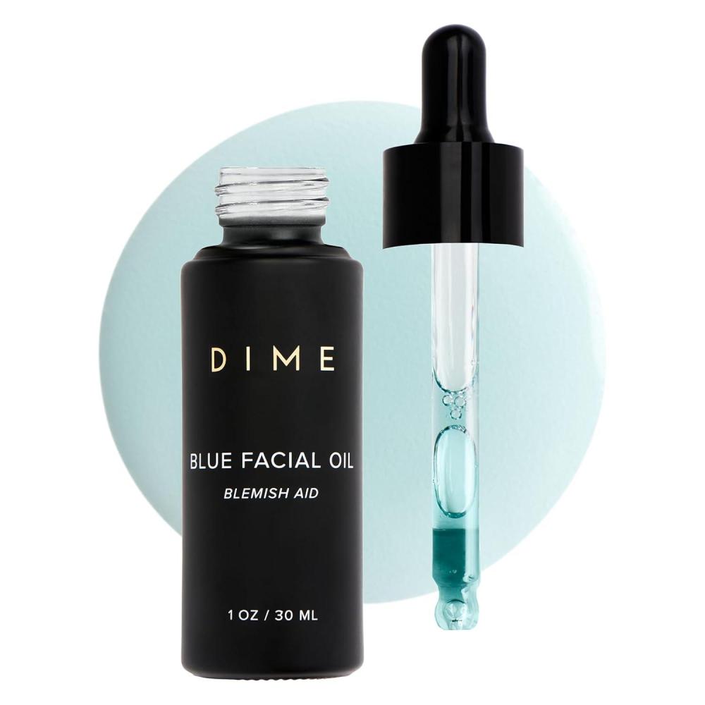 imageDIME Beauty Blue Facial Oil 1 oz 30 mL Blemish Spot Treatment with Blue Tansy Black Cumin Seed Rosehip and Grapeseed Oils
