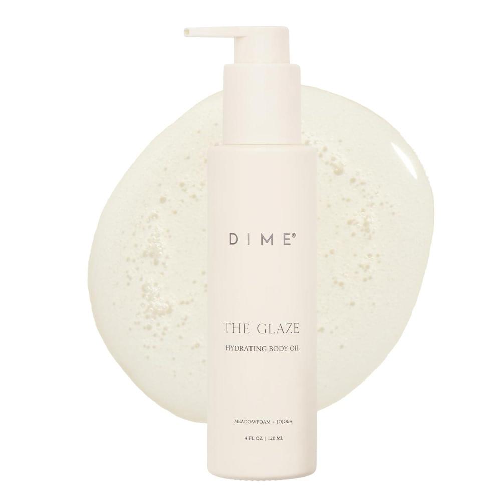 imageDIME Beauty Glaze Body Oil Hydrating NonGreasy Massage Oil Argan and Jojoba Oil for Skin Bath Oil for All Over Body Glow 4 oz  120 ml