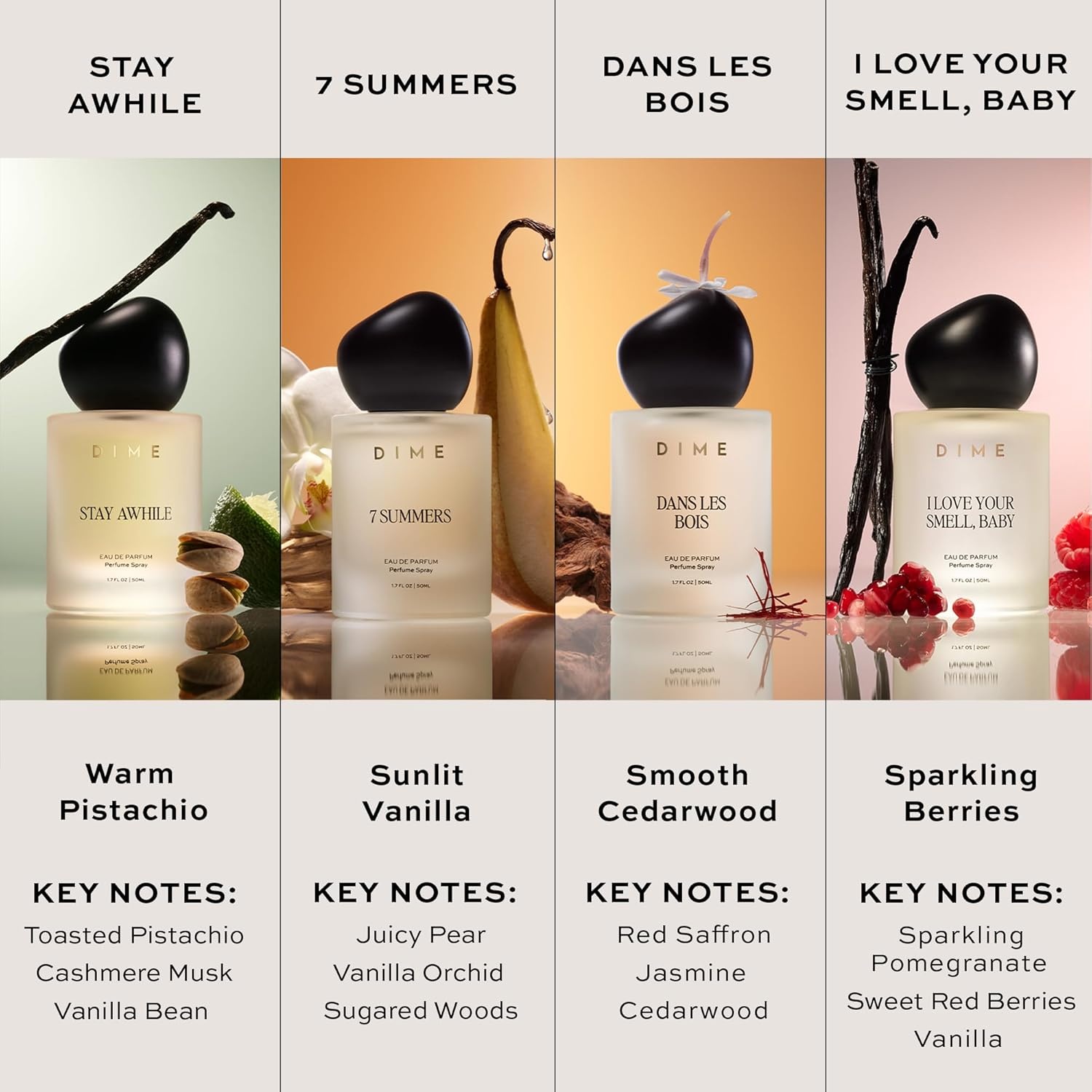 imageDIME Beauty 7 Summers Perfume for Women 17 oz 50 ml Sweet Floral Scent Clean Fragrance Eau de Toilette HypoallergenicGold New Bottle