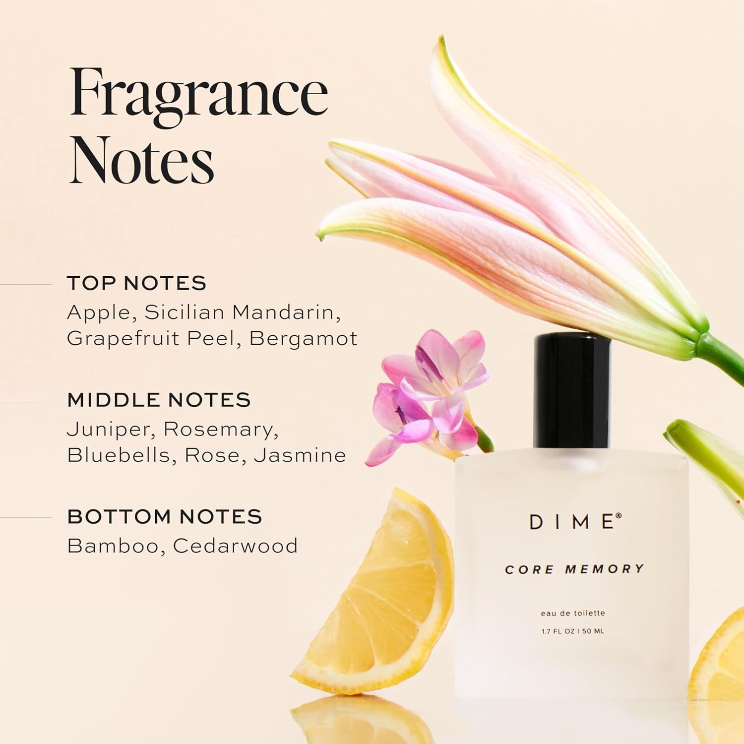 imageDIME Beauty Core Memory Perfume for Women 17 oz 50 ml Bright amp Citrusy FragranceClear