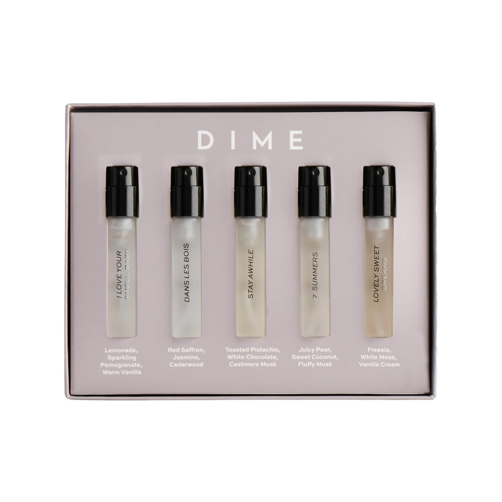 imageDIME Beauty Perfume Sampler Hypoallergenic Clean Perfumes Eau de Toilette For Women Set of 5 2 ml
