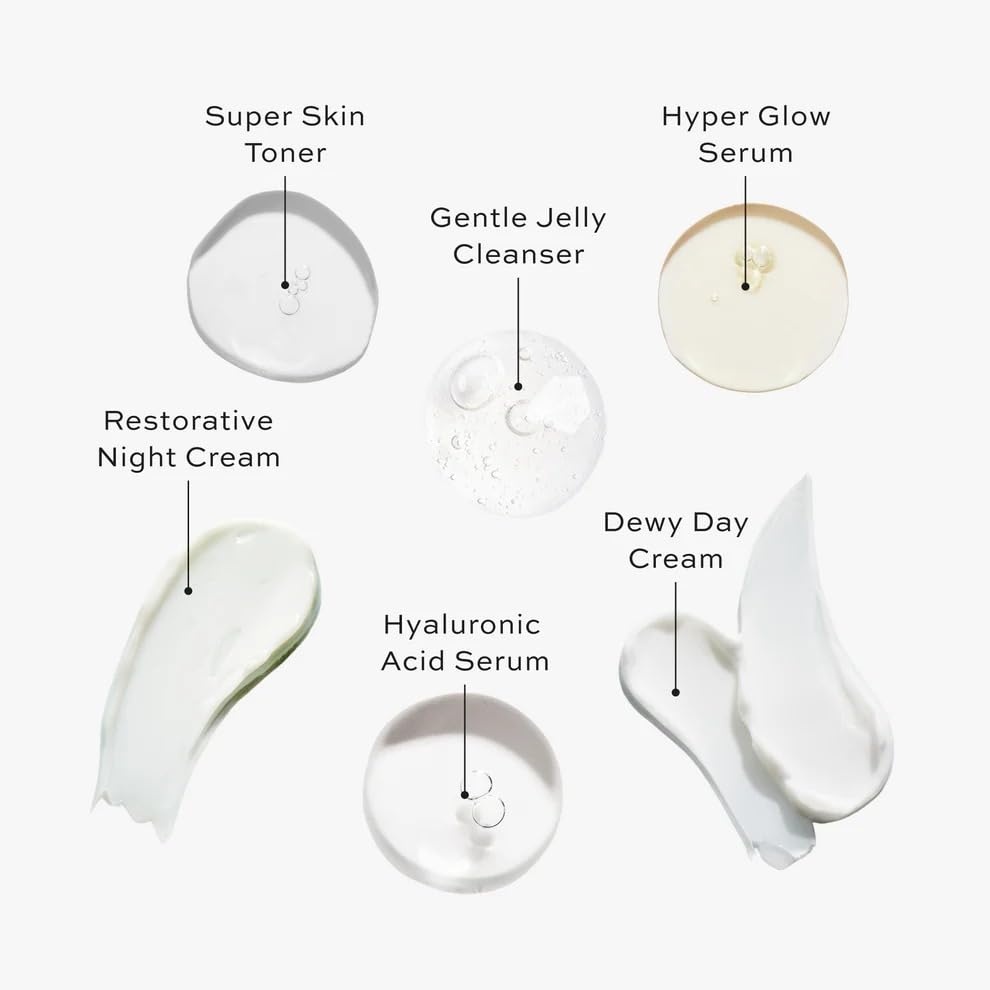 image:imageDIME Beauty The Works Discovery Set 6Piece Clean Skincare Starter Kit with Cleanser Toner Hyper Glow Serum Hyaluronic Acid Serum amp DayNight Creams Vegan amp CrueltyFreeOff White