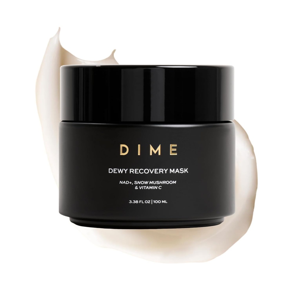 image:imageDIME Beauty Dewy Recovery Mask  Overnight Hydrating Face Mask with NAD Vitamin C and Snow Mushroom Brightening Plumping Sleeping Mask Vegan CrueltyFree 338 oz  100 ml